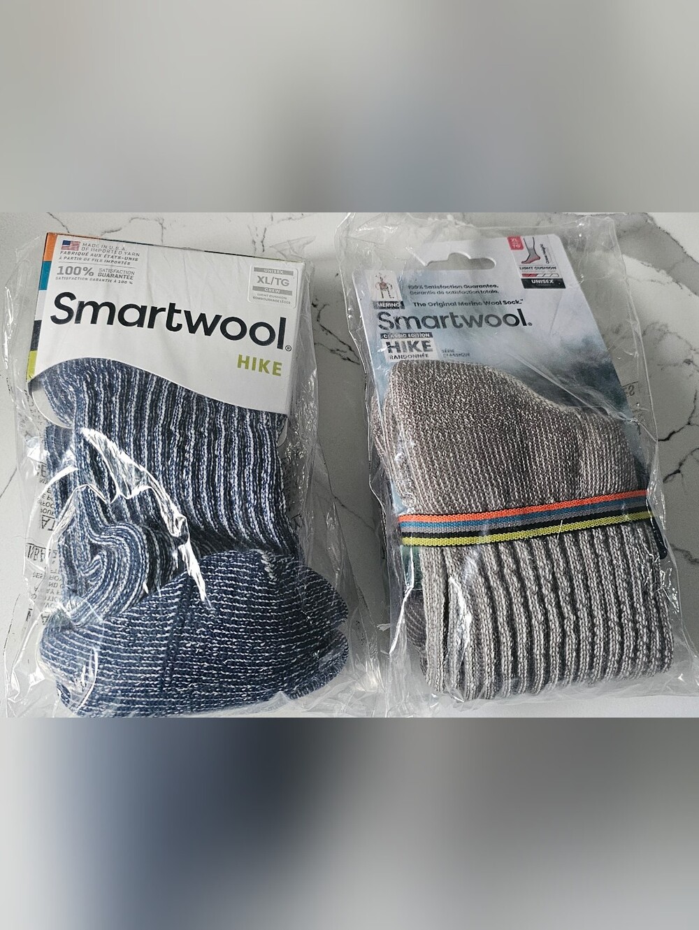 2! Sealed Smartwool Hike merino wool socks, size XL, unisex,